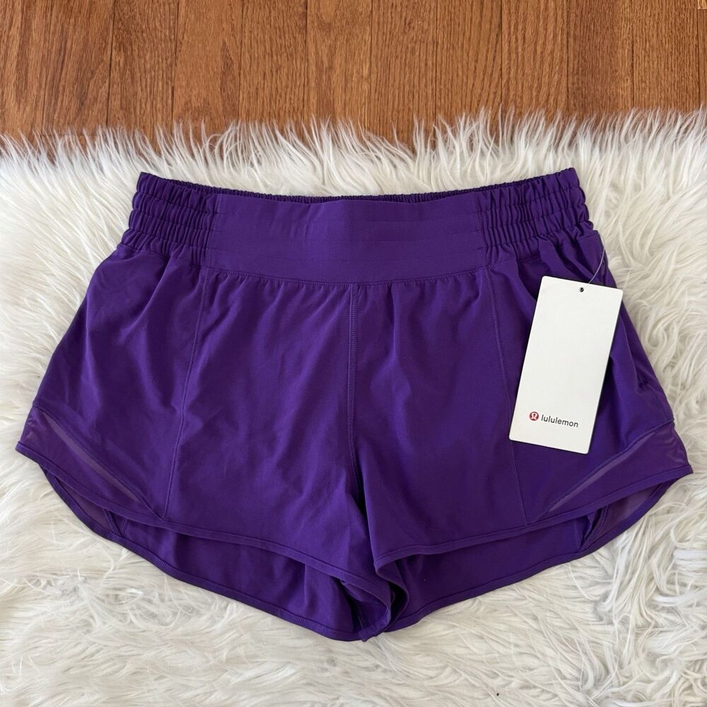 Lululemon Hotty Hot High Rise Shorts Women’s Sz 10 College Purple 2.5” Lined NWT